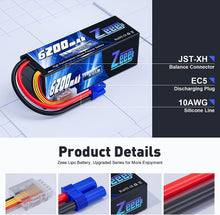 Load image into Gallery viewer, 4S Lipo Battery 6200mAh 14.8V 80C Hard Case Battery with EC5 Connector for Car Truck Tank RC Buggy Truggy Racing Hobby(2 Packs) - Hobby Shop