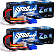 Load image into Gallery viewer, 4S Lipo Battery 8000mAh 14.8V 100C with EC5 Connector Hard Case RC Battery for Car Truck Tank RC Buggy Truggy Racing Hobby(2 Pack) - Hobby Shop