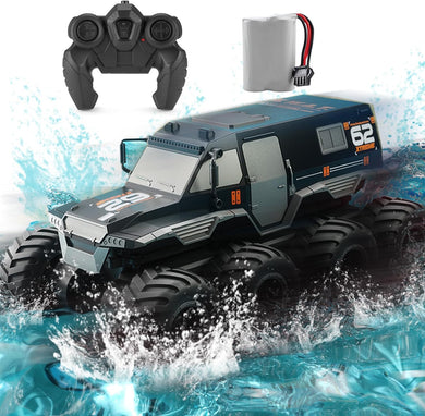 1：12 Scale 8WD Amphibious RC Truck, 2.4G Off road Waterproof Large Remote