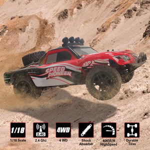 1:18 Scale High Speed Remote Control Car 2.4GHz RC Racing Car 4WD Top Speed 25MPH
