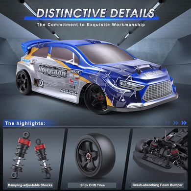 1/18 Scale High Speed Performance with Gyro, 2.4GHz Remote Control Car.