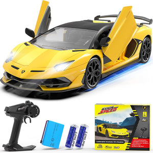 1:14 Scale Lamborghini SVJ Toy Car Officially Licensed 15 KM/H RC Cars with LED Light, 2.4Ghz Model Car
