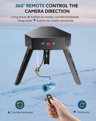 Underwater Fishing Camera Panner Positioner 360° Degree Rotation Tripod for Ice Fishing w/Remote Control Metal Housing, Applicable to Ice Holes Smaller Than 10 inch - Hobby Shop