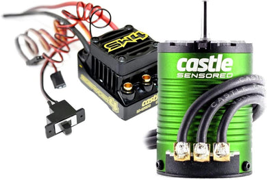Castle Creations Sidewinder 4 Sensorless ESC & 1410 3800KV Brushless Motor Upgrade for 1/10 RC Vehicles SCT Edition, Black, Green - Hobby Shop