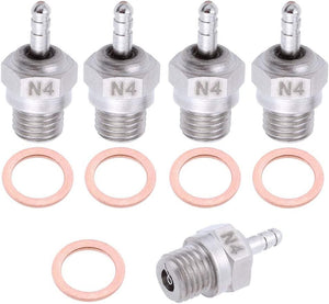 Medium Hot Glow Plugs N4 Super Duty Spark Engine Parts for RC Nitro Car (Pack of 5) - Hobby Shop