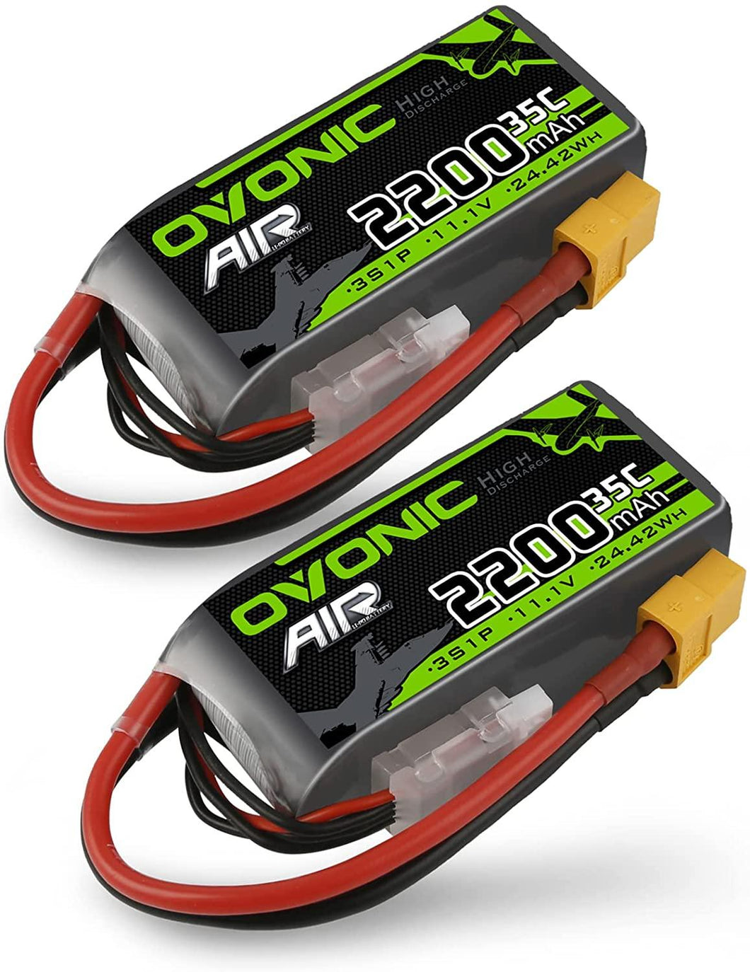OVONIC 3s Lipo Battery 35C 2200mAh 11.1V Lipo Battery with XT60 Connector for Airplane RC Quadcopter Helicopter FPV Drone(2pcs) - Hobby Shop