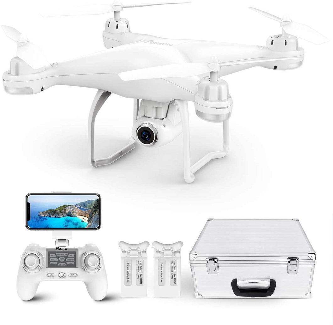 Potensic T25 Drone with 2K Camera for Adults, RC FPV GPS Drone with WiFi Live Video, Auto Return Home, Altitude Hold, Follow Me, Custom Flight Path, 2 Drone Batteries and Carrying Case - Hobby Shop