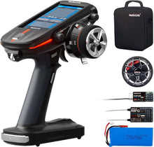 Load image into Gallery viewer, RC8X 8 Channels 2.4G RC Transmitter, R8FG &amp; R4FGM Gyro Receivers, Full Color 4.3&quot; IPS Touch Screen, Voltage Telemetry, 200 Models for RC Crawler, Drifting, Cars, and Boats, with Metal Wheel - Hobby Shop